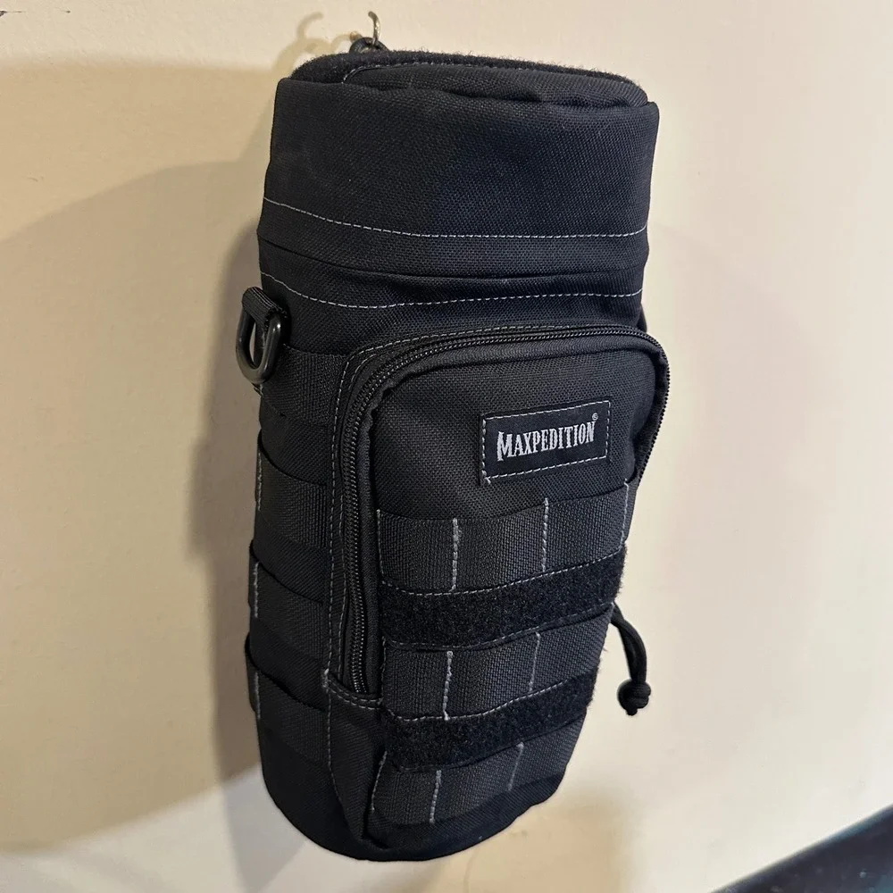 Maxpedition 12x5 Bottle Holder Black Tactical MOLLE Padded Pouch 0325B